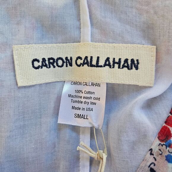 CARON CALLAHAN Selma Maxi Dress Floral Short Sleeve Cotton Voile Posy Small - Picture 13 of 16